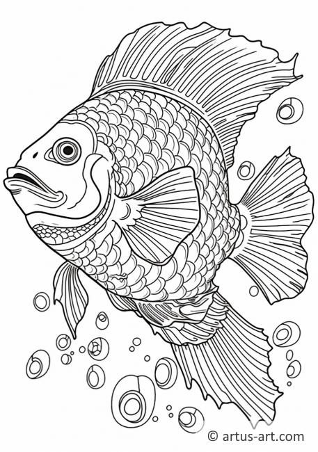 Página para colorir de peixes do mar profundo